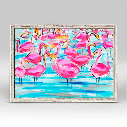 Modern Flamingos Mini Framed Canvas