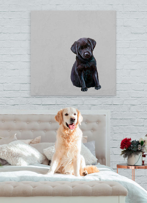 Best Friend - Black Lab Pup Canvas Wall Art