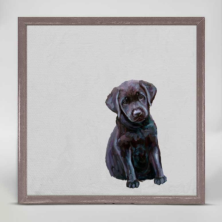 Best Friend - Black Lab Pup Mini Framed Canvas