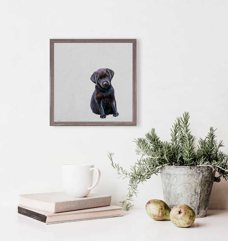 Best Friend - Black Lab Pup Mini Framed Canvas