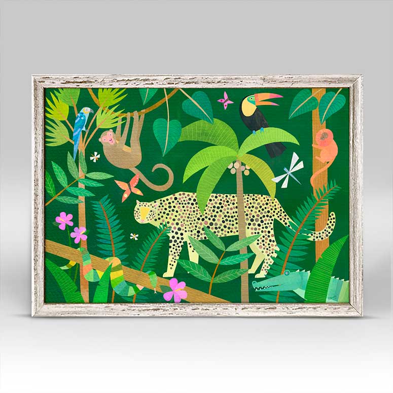 Leopard Jungle Mini Framed Canvas