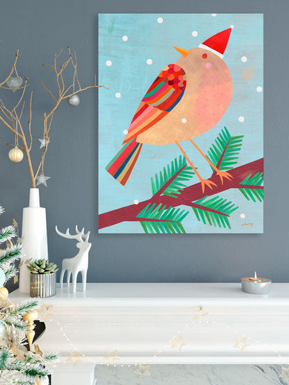Holiday - Festive Bird Canvas Wall Art
