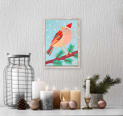 Holiday - Festive Bird Mini Framed Canvas