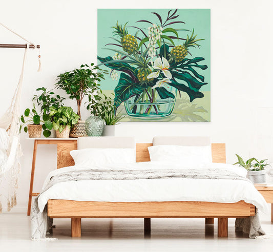 Pineapples In Paradise Canvas Wall Art