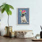 Fancy Pugs - Floral Mini Framed Canvas