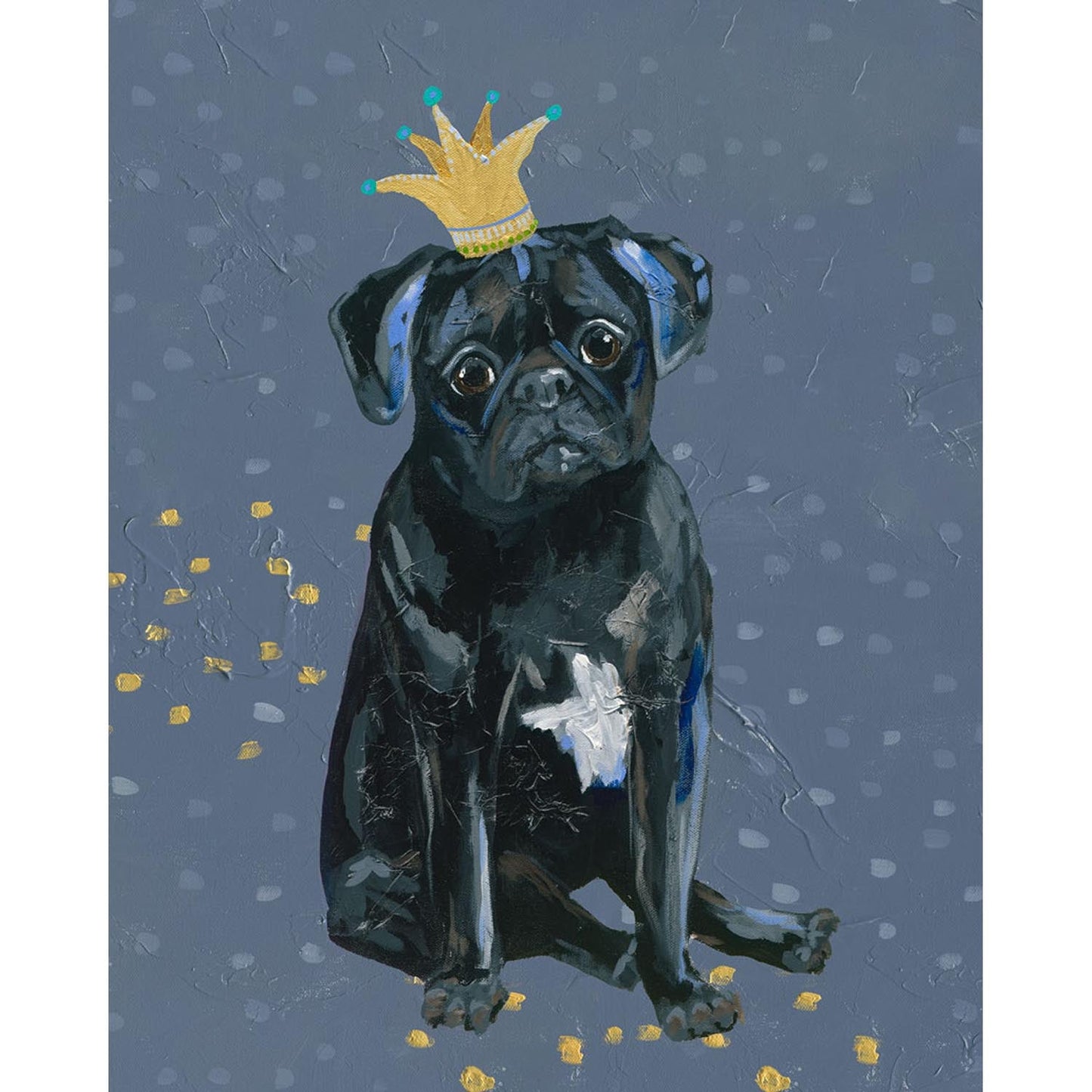 Fancy Pugs - Crown Canvas Wall Art