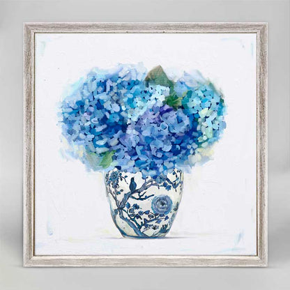 Dreaming In Blue - Hydrangeas Mini Framed Canvas