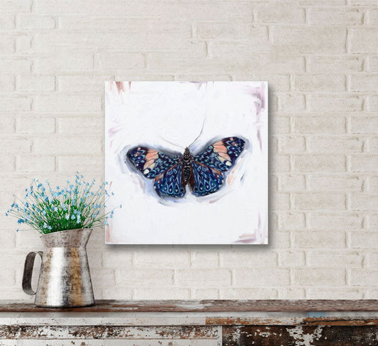 Dreaming In Blue - Butterfly 1 Canvas Wall Art - GreenBox Art