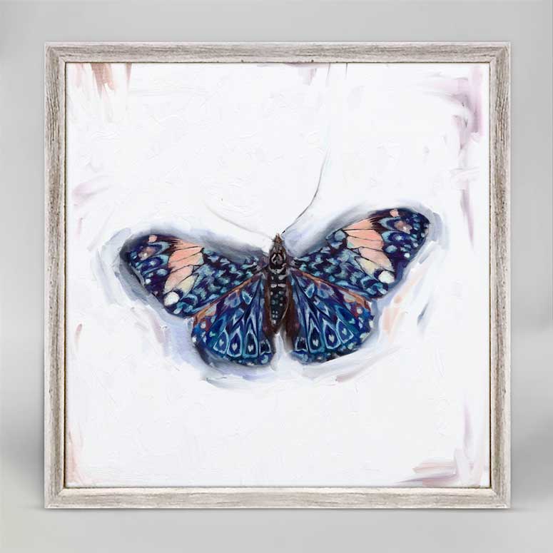 Dreaming In Blue - Butterfly 1 Mini Framed Canvas