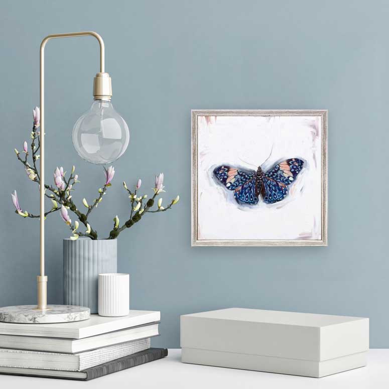 Dreaming In Blue - Butterfly 1 Mini Framed Canvas
