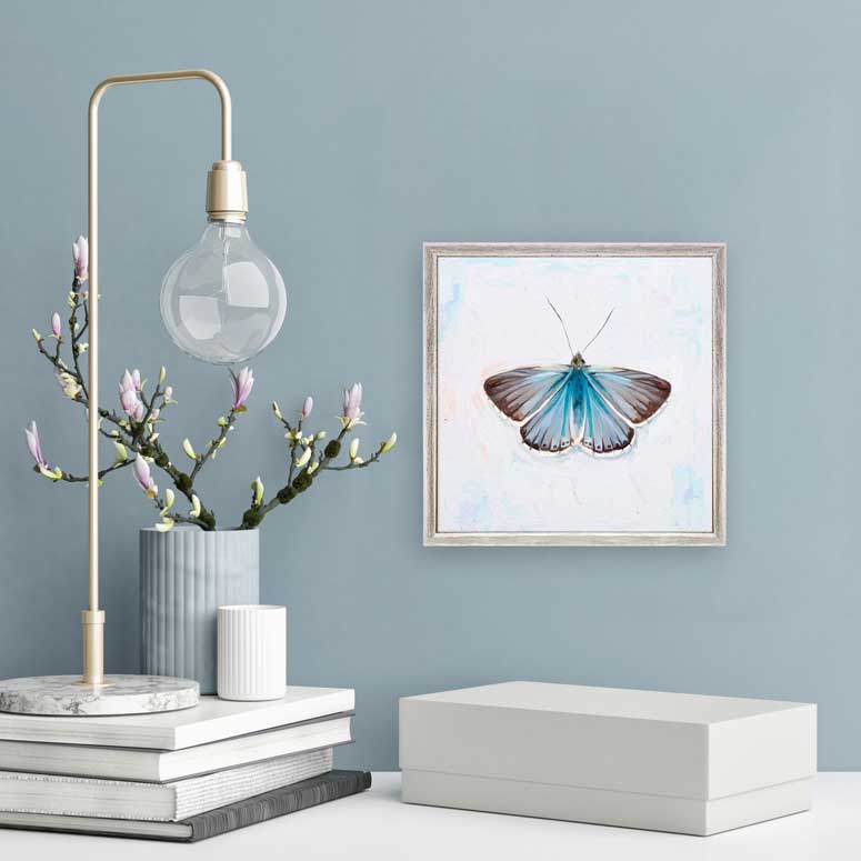 Dreaming In Blue - Butterfly 2 Mini Framed Canvas
