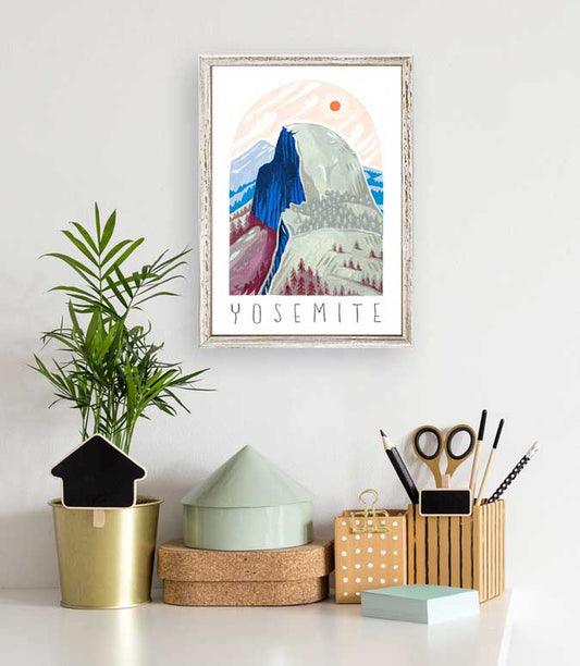 National Parks - Yosemite Half Dome Mini Framed Canvas - GreenBox Art