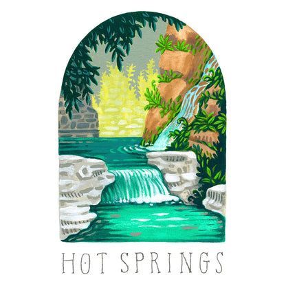 National Parks - Hot Springs Canvas Wall Art - GreenBox Art