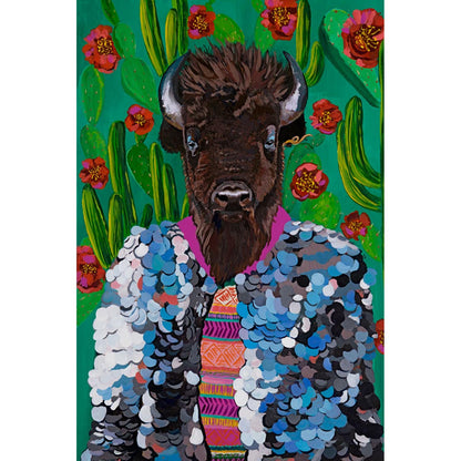 Furry Fashionistas - Buffalo Sequins Canvas Wall Art