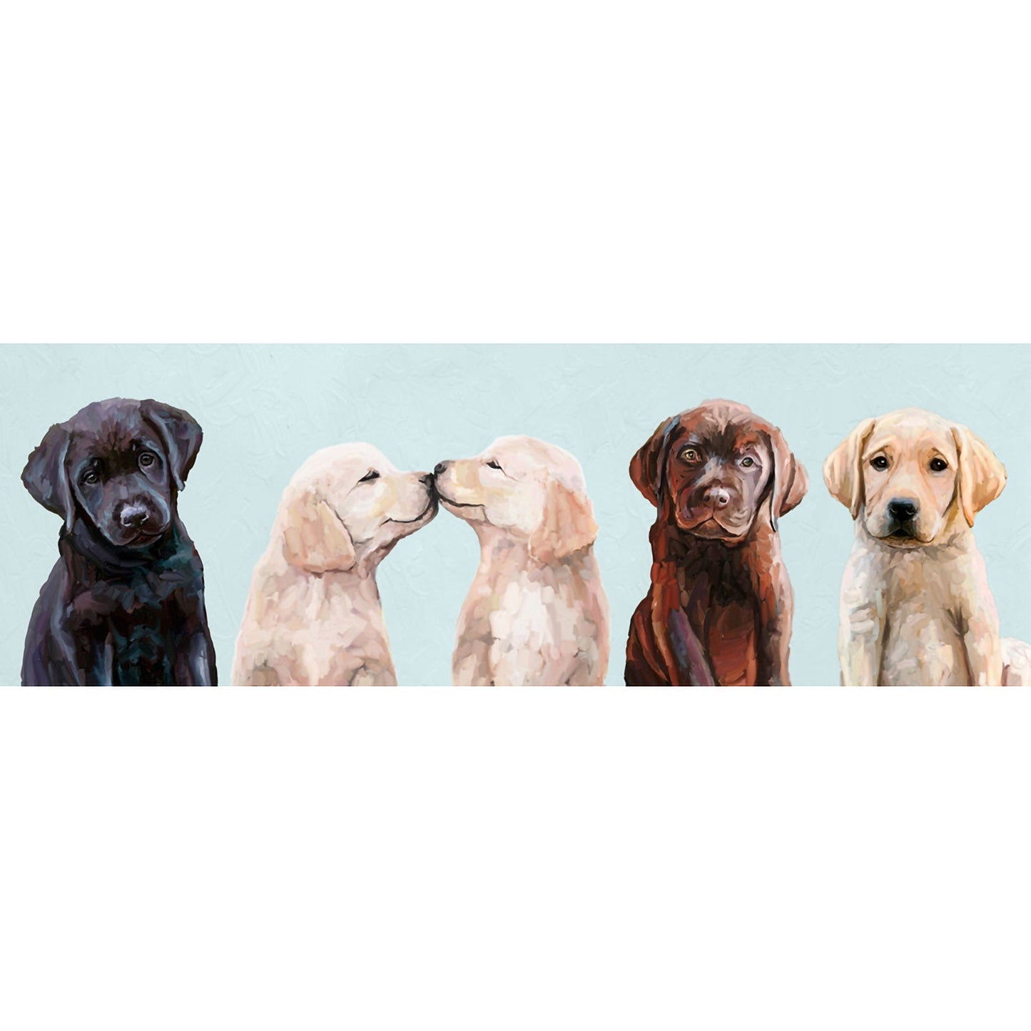 Best Friends - Retriever Pup Row Canvas Wall Art