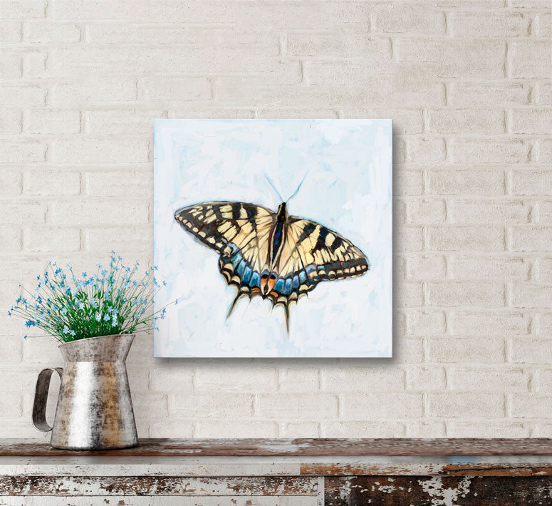 Dreaming In Blue - Butterfly 4 Canvas Wall Art - GreenBox Art