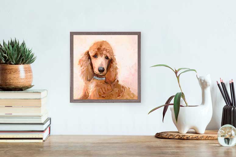 Best Friend - Fancy Apricot Poodle Mini Framed Canvas