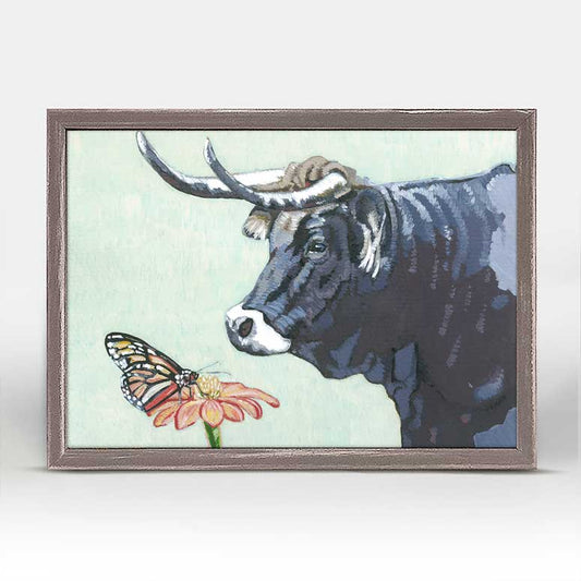 Smelling The Flowers Mini Framed Canvas