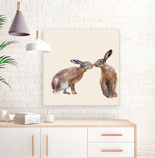 Bunny Kisses Canvas Wall Art - GreenBox Art