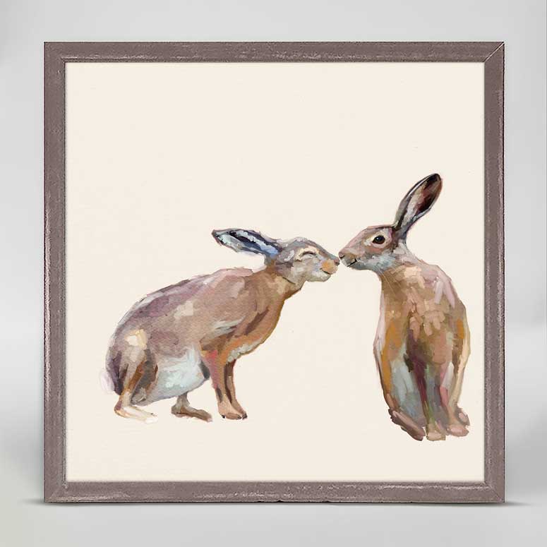 Bunny Kisses Mini Framed Canvas