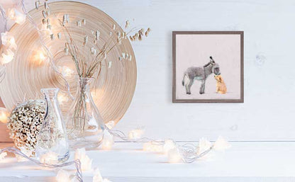 Donkey & Pup Mini Framed Canvas
