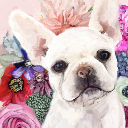 Best Friend - Floral Frenchie Pup Canvas Wall Art
