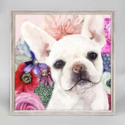 Best Friend - Floral Frenchie Pup Mini Framed Canvas