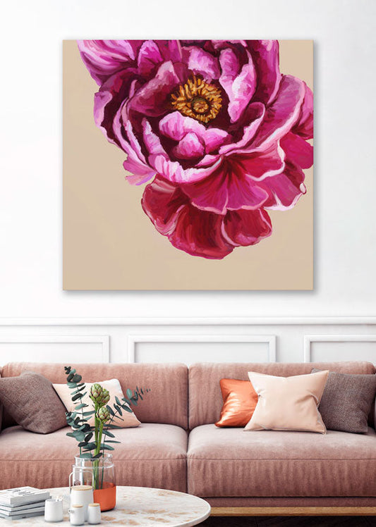 Floral Portraits - Peony II Canvas Wall Art - GreenBox Art