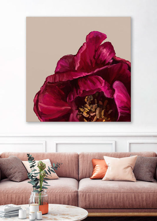 Floral Portraits - Peony III Canvas Wall Art - GreenBox Art