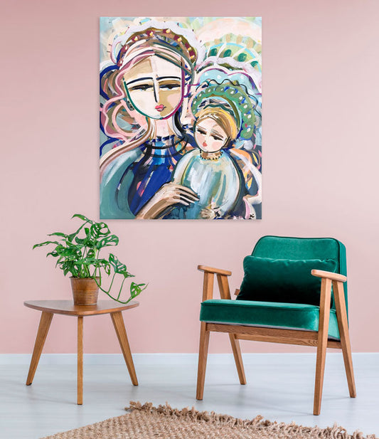 Mother And Child Canvas Wall Art