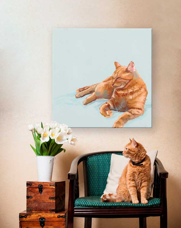 Feline Friends - Gary The Cat Canvas Wall Art