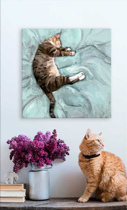 Feline Friends - Relaxed Cat Canvas Wall Art