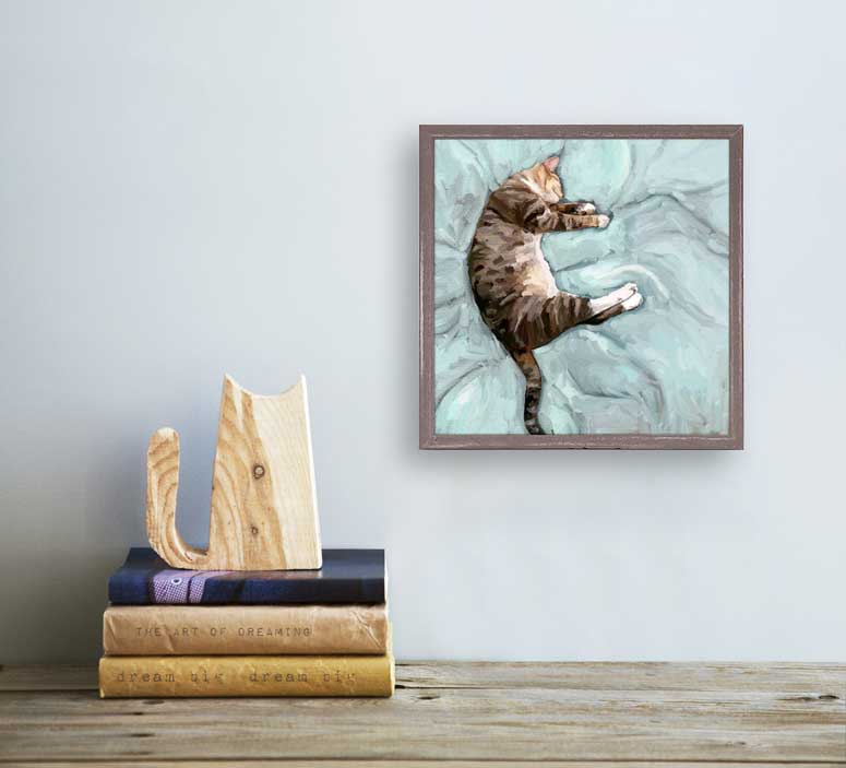 Feline Friends - Relaxed Cat Mini Framed Canvas - GreenBox Art