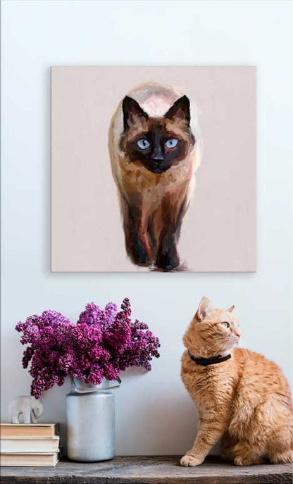 Feline Friends - Siamese Prowl Canvas Wall Art