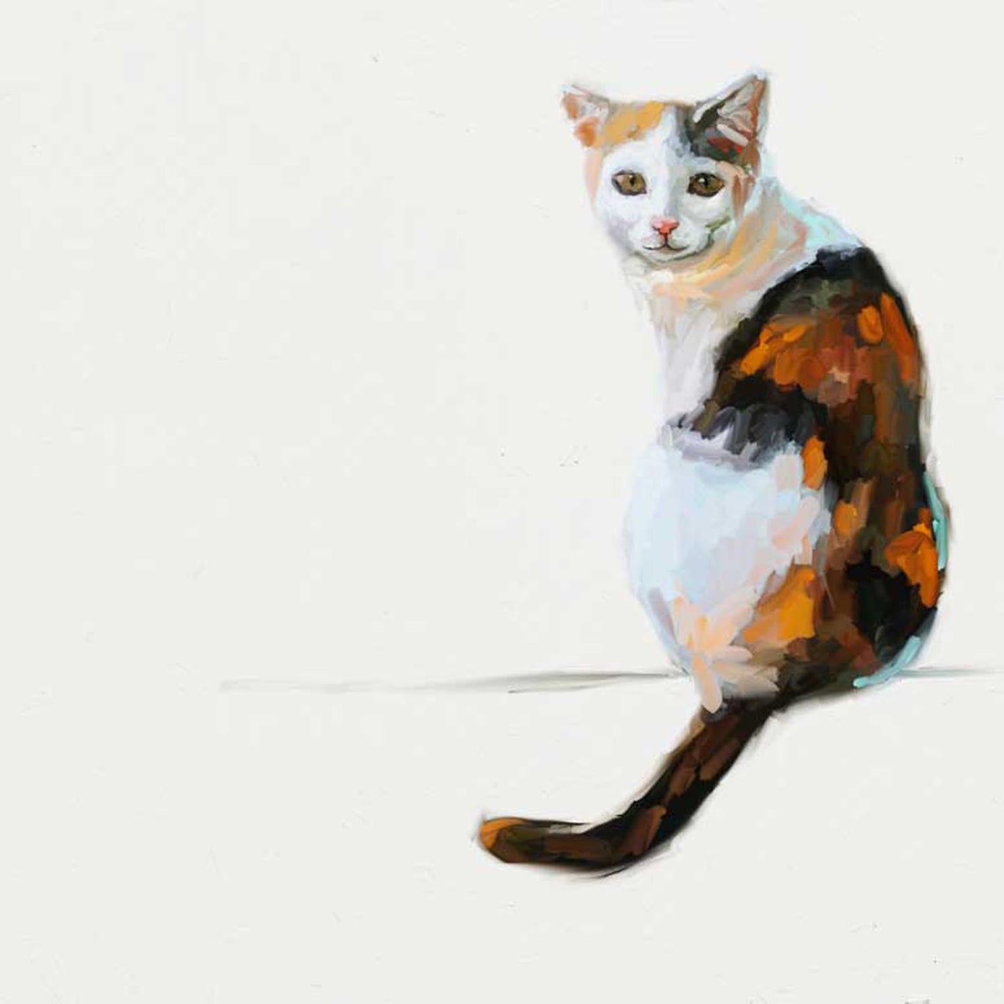 Feline Friends - Sitting Pretty Calico Canvas Wall Art - GreenBox Art