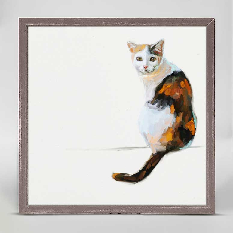 Feline Friends - Sitting Pretty Calico Mini Framed Canvas - GreenBox Art