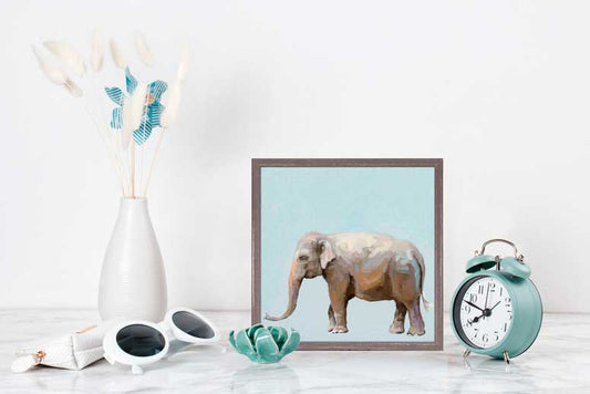 Trustworthy Elephant Mini Framed Canvas