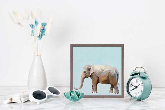 Trustworthy Elephant Mini Framed Canvas - GreenBox Art