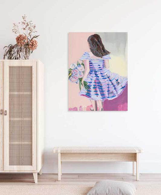 Flower Girl - Peach Twist Canvas Wall Art