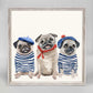 Best Friend - 3 French Pugs Mini Framed Canvas