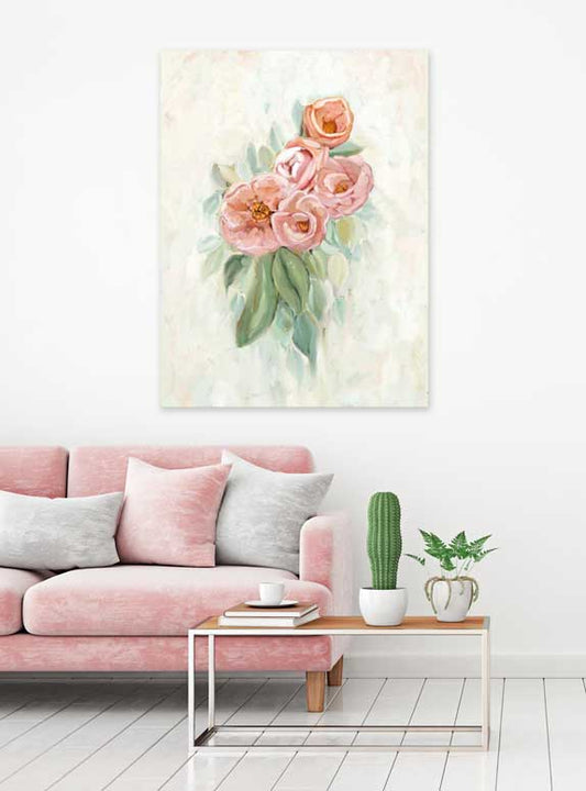 Pale Wild Roses Canvas Wall Art