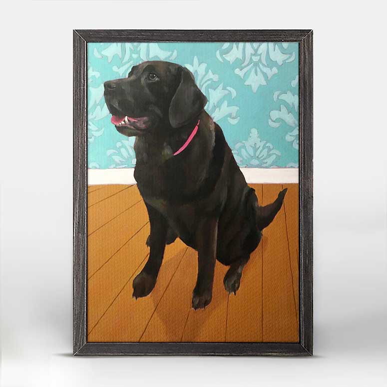Dog Tales - Mocha Mini Framed Canvas