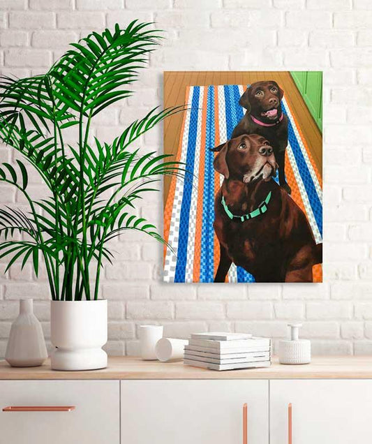 Dog Tales - Mocha And Nate Canvas Wall Art - GreenBox Art