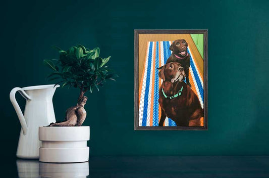 Dog Tales - Mocha And Nate Mini Framed Canvas