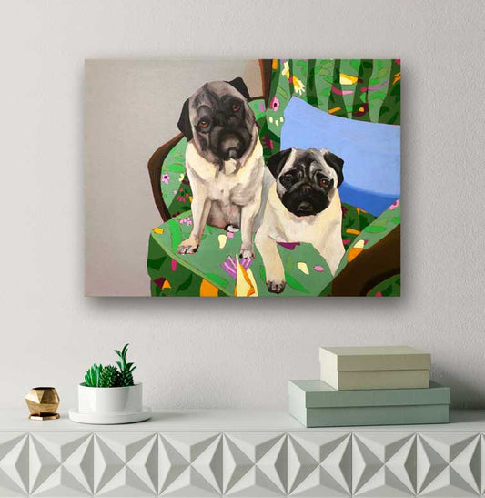 Dog Tales - Saffron And Waldorf Canvas Wall Art