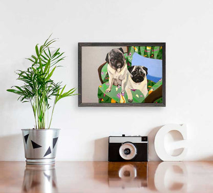 Dog Tales - Saffron And Waldorf Mini Framed Canvas