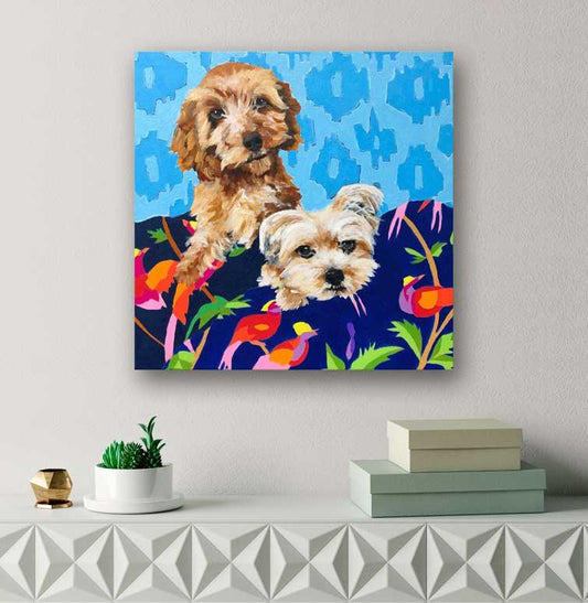 Dog Tales - Josie And Giovanni Canvas Wall Art - GreenBox Art