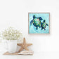 Two Turtles Swimming Mini Framed Canvas