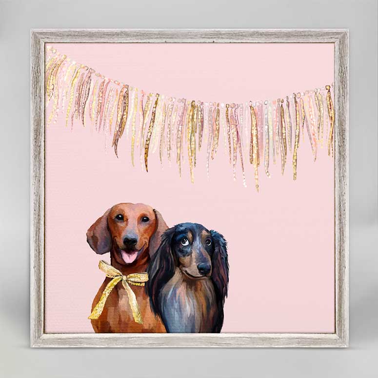 Best Friend - Party Doxies Mini Framed Canvas