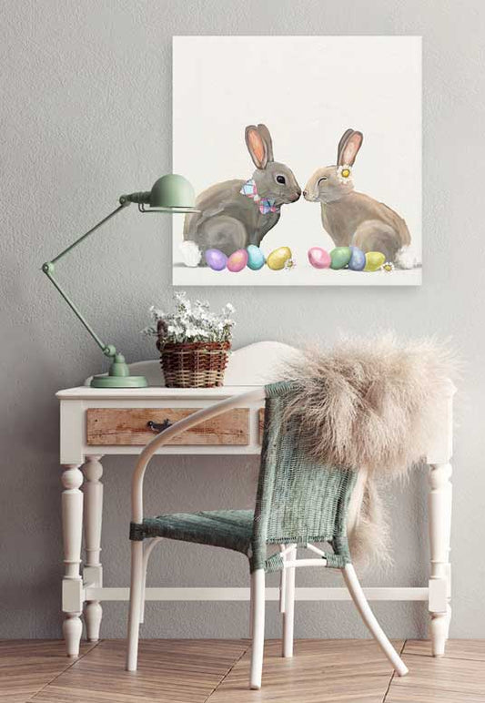 Baby Easter Bunnies Canvas Wall Art